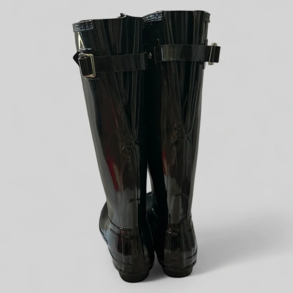 Hunter Original Tall Black Gloss Boots Women’s 8 - Picture 4 of 9